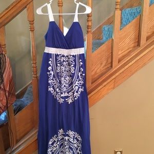 Long ornate blue dress Most Famous